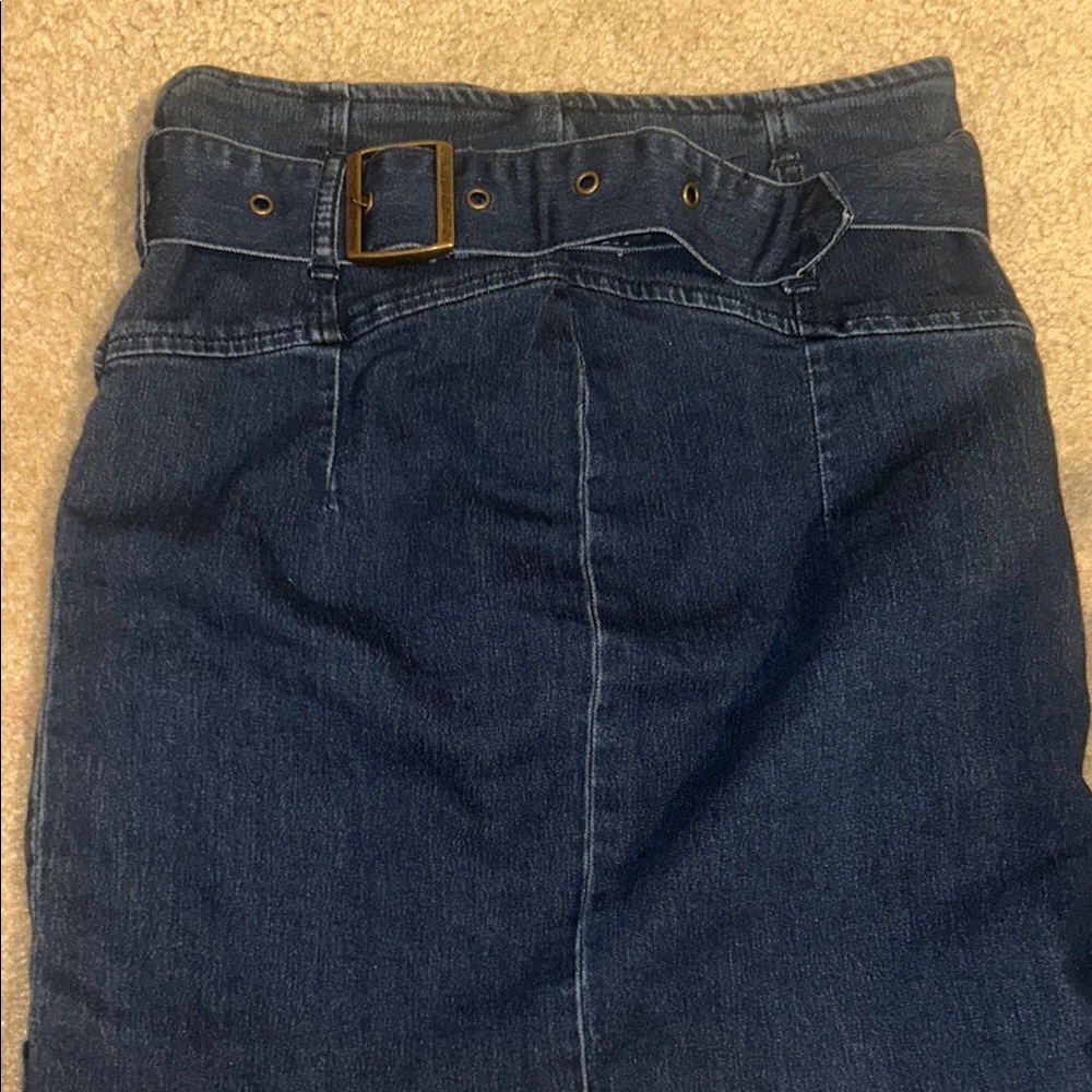 Free people Dark Blue Denim Skirt with Belt